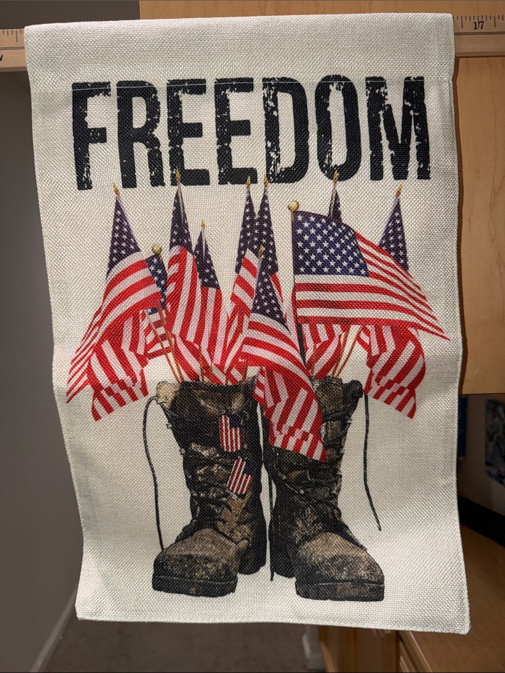 Patriotic Freedom Military USA Decorative Yard Flag 12”x18”